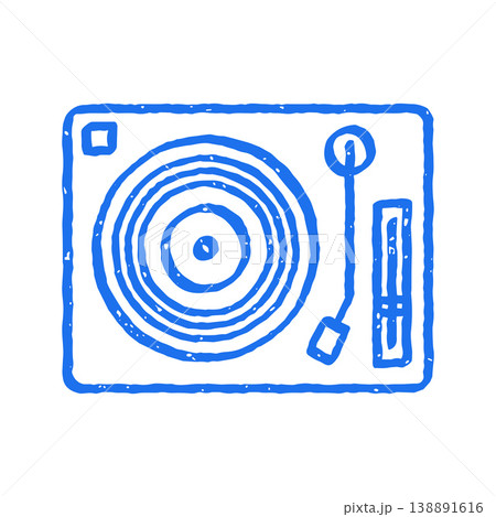 Doodle DJ Turntable Icon Hand Drawn Vector Illustration Doodle DJ Turntable Icon Hand Drawn Vector Illustration 138891616