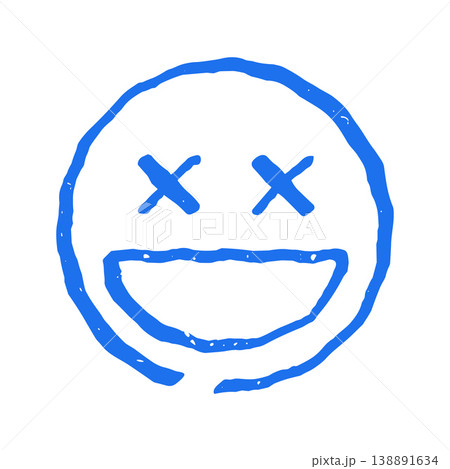 Dizzy Dead Smiley Face Emoticon Doodle Hand Drawn Grunge Vector Graphic Illustration Dizzy Dead Smiley Face Emoticon Doodle Hand Drawn Grunge Vector Graphic Illustration 138891634