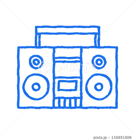 Retro Boombox Ghetto Blaster Hand Drawn Doodle Vector Graphic Illustration Retro Boombox Ghetto Blaster Hand Drawn Doodle Vector Graphic Illustration 138891806