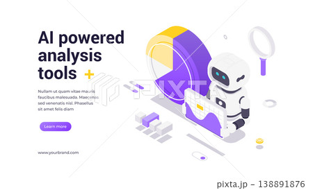 Artificial Intelligence Robot With Analytics Charts In Modern Isometric Vector Illustration Banner Template Artificial Intelligence Robot With Analytics Charts In Modern Isometric Vector Illustration Banner Template 138891876