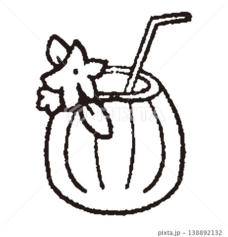 ココナッツジュースの線画 138892132