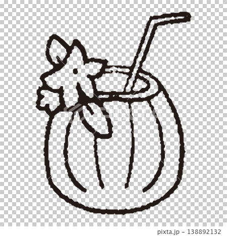 ココナッツジュースの線画 138892132