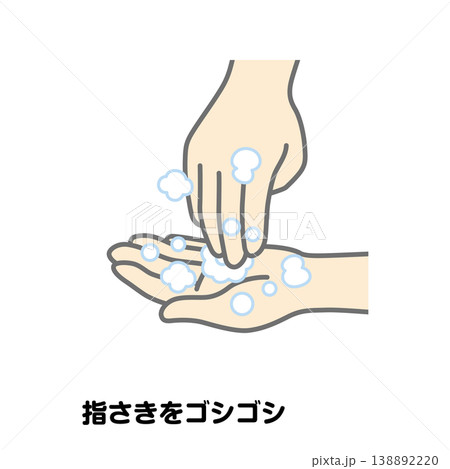 指先をゴシゴシ 138892220
