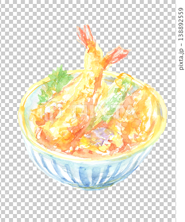 天丼の水彩イラスト 天丼の水彩イラスト 138892559