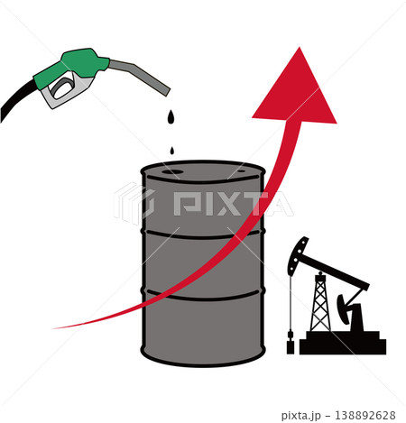 原油価格高騰のイラストイメージ 138892628