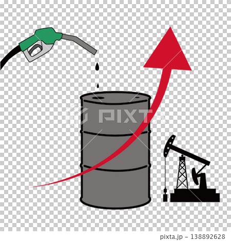 原油価格高騰のイラストイメージ 138892628
