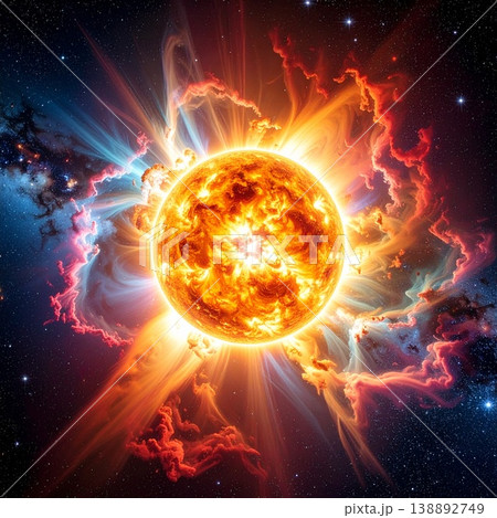 【AI生成画像】宇宙の世界 恒星が終わる時の超新星大爆発 138892749