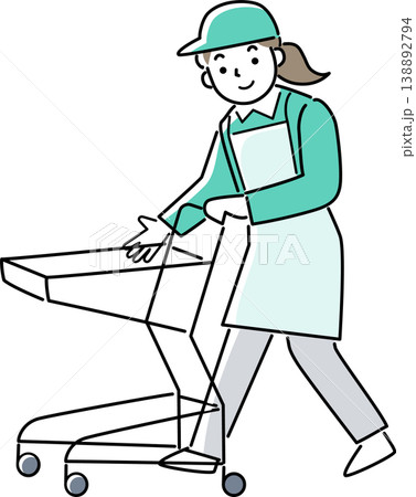 スーパーのカートを整理する女性 138892794