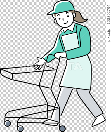 スーパーのカートを整理する女性 138892794