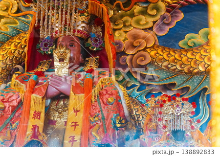 Ornate Mazu Sea Goddess Statue at Gaomei Xian Chaotian Temple Taichung Ornate Mazu Sea Goddess Statue at Gaomei Xian Chaotian Temple Taichung 138892833