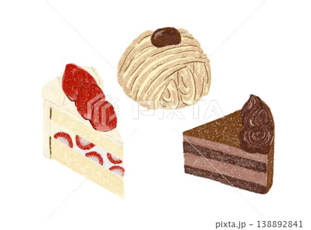 ショートケーキ チョコレートケーキ モンブラン ショートケーキ チョコレートケーキ モンブラン 138892841