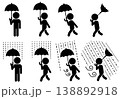 雨の日のピクトグラムイラストセット 138892918