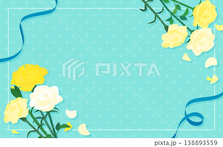 父の日の花束とリボンフレーム_横 138893559
