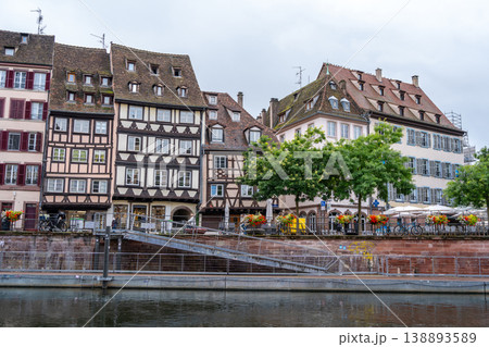 Traditional half-timbered houses along the Ill river Strasbourg, France 138893589