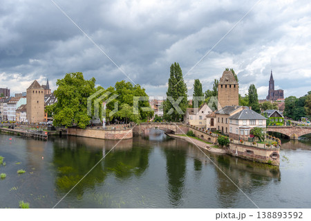 Ponts Couverts towers and canal in Strasbourg, France Ponts Couverts towers and canal in Strasbourg, France 138893592