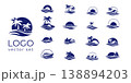 sunrise luxury waterfront logo set palm house wave ocean tropical beach branding collection 138894203