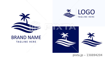 sunrise luxury waterfront palm wave logo minimal tropical ocean beach branding sunrise luxury waterfront palm wave logo minimal tropical ocean beach branding 138894204