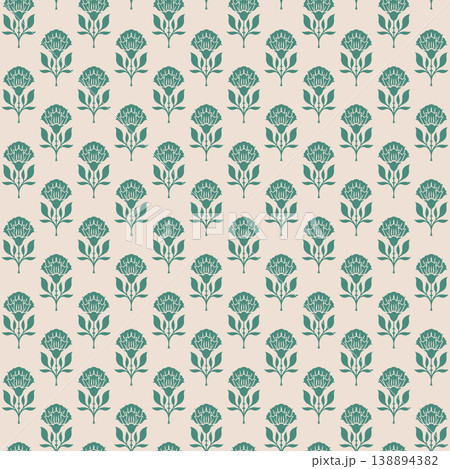 Ordered Botanical Jade Floral Rows 138894382