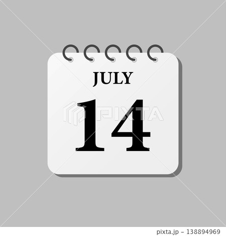 Icon page calendar day - 14 July 138894969