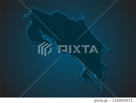 Vector map of Costa Rica on the radar screen Vector map of Costa Rica on the radar screen 138894971