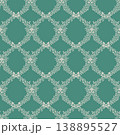 Delicate Teal Botanical Lattice Mesh 138895527