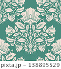Large Scale Teal Floral Damask 138895529