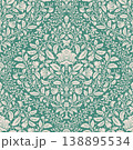 Ornate Jade Green Floral Tapestry 138895534