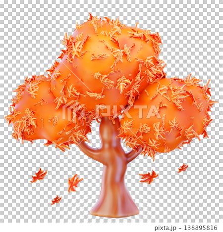 autumn tree 3d render icon 138895816