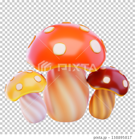 mushroom 3d render icon 138895817