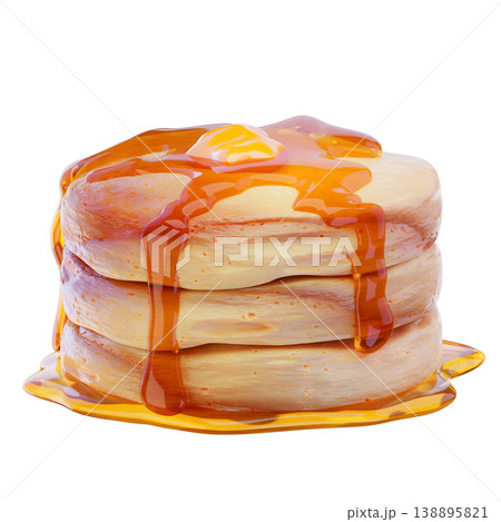 Pancakes 3d render icon 138895821