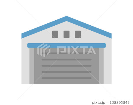 シャッターが閉まった、倉庫のアイコンのイラスト 138895845