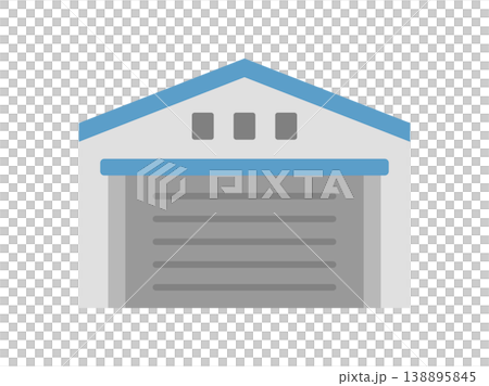 シャッターが閉まった、倉庫のアイコンのイラスト 138895845