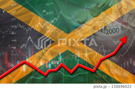 Jamaican economic growth on financial graph. Jamaica financial growth on market graph Jamaican economic growth on financial graph. Jamaica financial growth on market graph 138896022