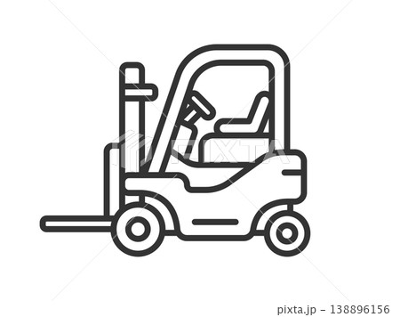 フォークリフトのアイコン（線画）のイラスト 138896156