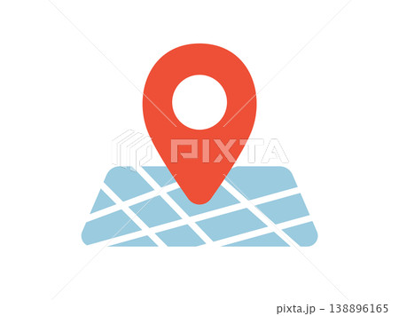 地図上のマップピンのアイコンのイラスト 138896165