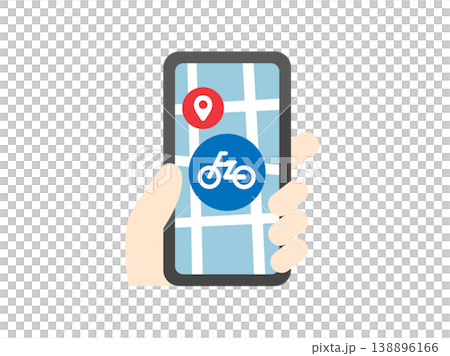 Illustration of an icon for checking the delivery status by bicycle. 138896166