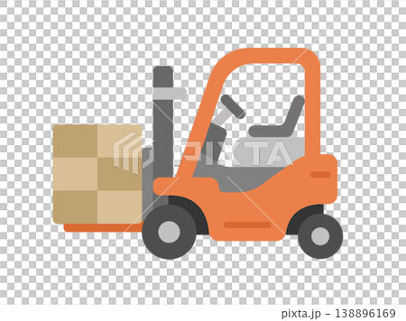 荷物を運ぶ、フォークリフトのアイコンのイラスト 荷物を運ぶ、フォークリフトのアイコンのイラスト 138896169