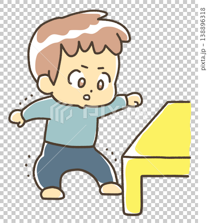 つかまり立ちから両手離しする赤ちゃん つかまり立ちから両手離しする赤ちゃん 138896318