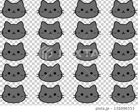 かわいい猫の顔のイラストセット 138896553