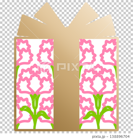 母の日の贈り物_プレゼントボックスのイラスト 138896704