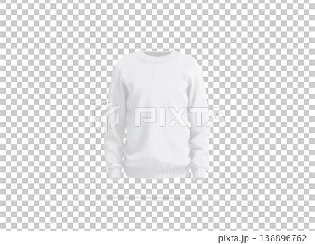 Blank white knitted sweater mockup png, transparent background, 3d rendering. Empty handmade wool pullover for wintertime mock up cut out. Clear loose overall jersey or woolen sweatshirt template. Blank white knitted sweater mockup png, transparent background, 3d rendering. Empty handmade wool pullover for wintertime mock up cut out. Clear loose overall jersey or woolen sweatshirt template. 138896762