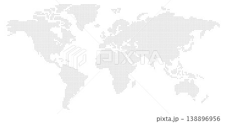 Worldwide map with dots in flat style. Dotted world map vector illustration on isolated background. Continent cartography sign business concept. Worldwide map with dots in flat style. Dotted world map vector illustration on isolated background. Continent cartography sign business concept. 138896956