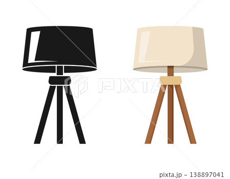 Desk lamp icon in flat style. Bulb silhouette vector illustration on isolated background. Light bulb sign business concept. Desk lamp icon in flat style. Bulb silhouette vector illustration on isolated background. Light bulb sign business concept. 138897041