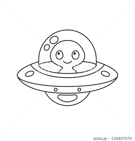 UFO spaceship icon in flat style. Spacecraft linear stroke vector illustration on isolated background. Futuristic transport outline sign business concept. UFO spaceship icon in flat style. Spacecraft linear stroke vector illustration on isolated background. Futuristic transport outline sign business concept. 138897070