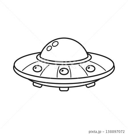 UFO spaceship icon in flat style. Spacecraft linear stroke vector illustration on isolated background. Futuristic transport outline sign business concept. UFO spaceship icon in flat style. Spacecraft linear stroke vector illustration on isolated background. Futuristic transport outline sign business concept. 138897072