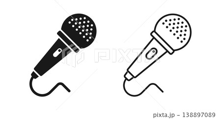 Microphone icon in flat style. Mic for podcast vector illustration on isolated background. Music equipment sign business concept. Microphone icon in flat style. Mic for podcast vector illustration on isolated background. Music equipment sign business concept. 138897089