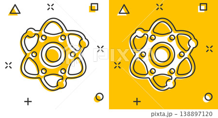 Science icon in comic style. Dna cell cartoon vector illustration on white isolated background. Molecule evolution splash effect business concept. Science icon in comic style. Dna cell cartoon vector illustration on white isolated background. Molecule evolution splash effect business concept. 138897120
