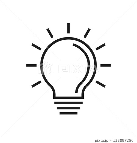 Lightbulb vector illustration on isolated background. Light bulb icon in outline stroke flat style. Idea linear sign business concept. 138897286