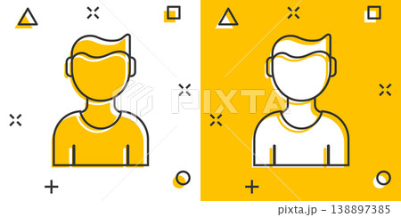 People communication icon in comic style. People cartoon vector illustration on white background. Partnership splash effect business concept. 138897385