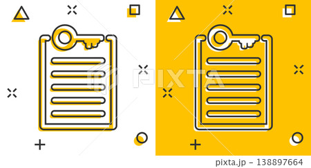 Password account icon in comic style. Keyword cartoon vector illustration on white isolated background. Key combination splash effect business concept. Password account icon in comic style. Keyword cartoon vector illustration on white isolated background. Key combination splash effect business concept. 138897664